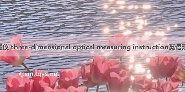 三维光学测量仪 three-dimensional optical measuring instruction英语短句 例句大全