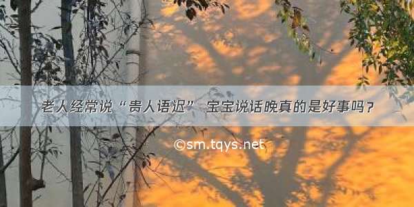 老人经常说“贵人语迟” 宝宝说话晚真的是好事吗？