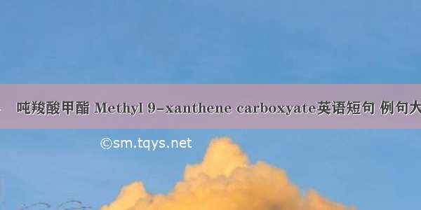 9-呫吨羧酸甲酯 Methyl 9-xanthene carboxyate英语短句 例句大全