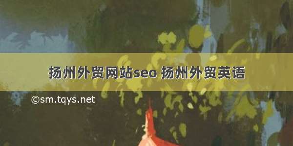 扬州外贸网站seo 扬州外贸英语