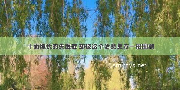 十面埋伏的失眠症 却被这个治愈良方一招围剿