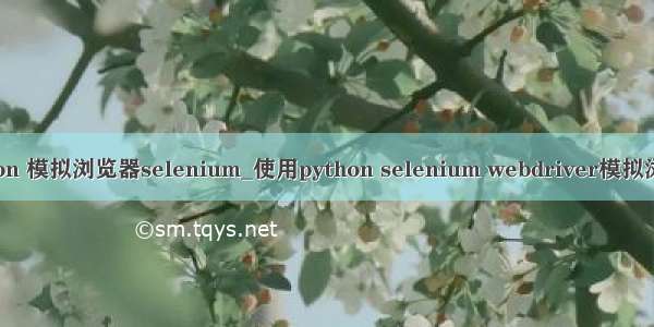 python 模拟浏览器selenium_使用python selenium webdriver模拟浏览器