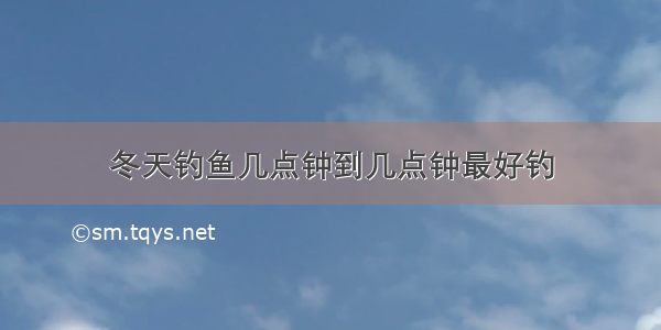 冬天钓鱼几点钟到几点钟最好钓