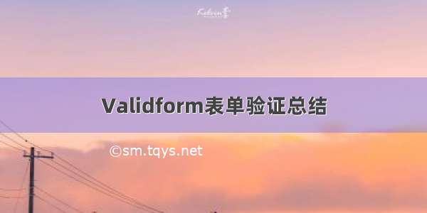 Validform表单验证总结