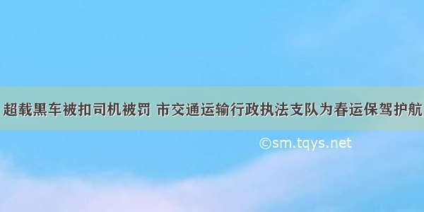 超载黑车被扣司机被罚 市交通运输行政执法支队为春运保驾护航