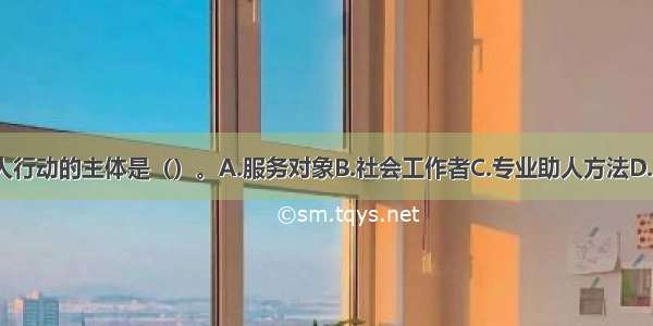 社会工作中 助人行动的主体是（）。A.服务对象B.社会工作者C.专业助人方法D.助人活动ABCD