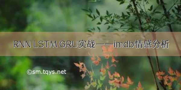 RNN LSTM GRU实战——imdb情感分析