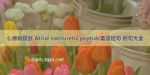 心房钠尿肽 Atrial natriuretic peptide英语短句 例句大全