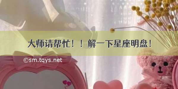 大师请帮忙！！解一下星座明盘！