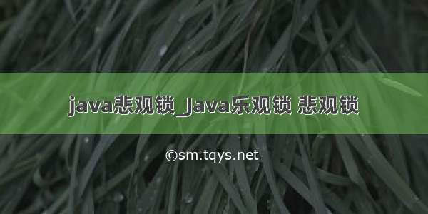 java悲观锁_Java乐观锁 悲观锁