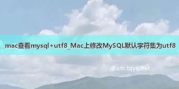 mac查看mysql+utf8_Mac上修改MySQL默认字符集为utf8