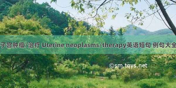 子宫肿瘤/治疗 Uterine neoplasms/therapy英语短句 例句大全