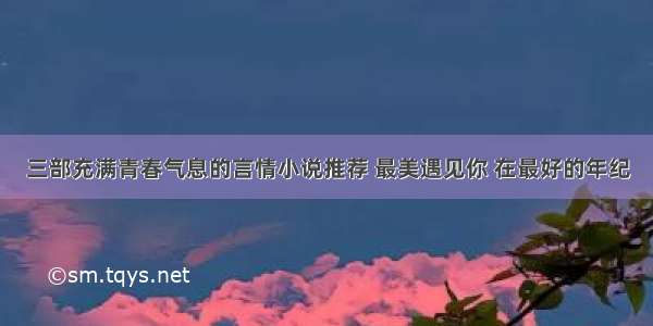 三部充满青春气息的言情小说推荐 最美遇见你 在最好的年纪