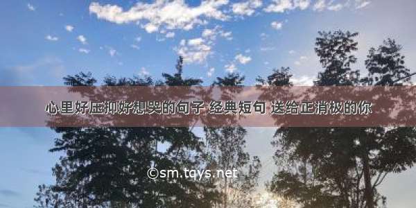 心里好压抑好想哭的句子 经典短句 送给正消极的你