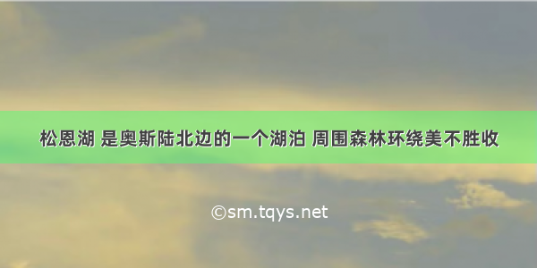 松恩湖 是奥斯陆北边的一个湖泊 周围森林环绕美不胜收