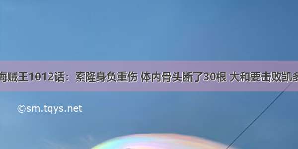 海贼王1012话：索隆身负重伤 体内骨头断了30根 大和要击败凯多