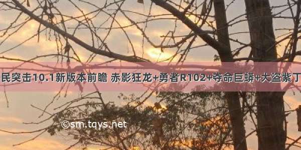 全民突击10.1新版本前瞻 赤影狂龙+勇者R102+夺命巨蟒+大盗紫丁香