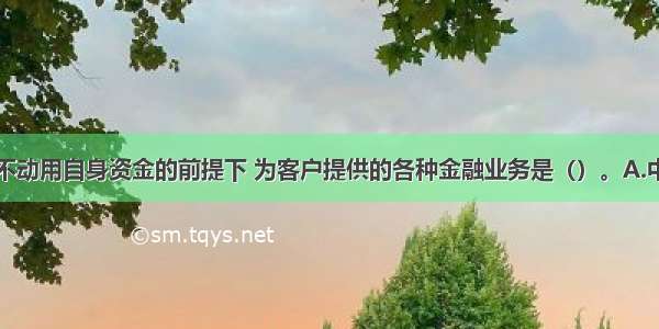 商业银行在不动用自身资金的前提下 为客户提供的各种金融业务是（）。A.中间业务B.负