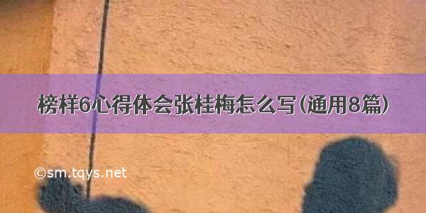 榜样6心得体会张桂梅怎么写(通用8篇)