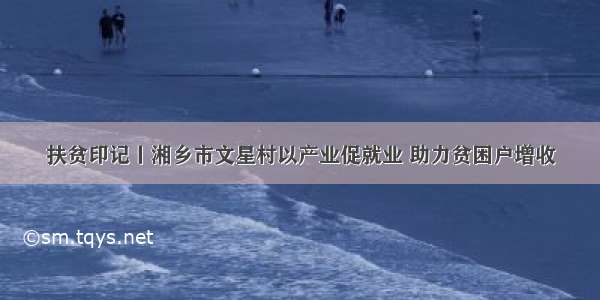 扶贫印记丨湘乡市文星村以产业促就业 助力贫困户增收