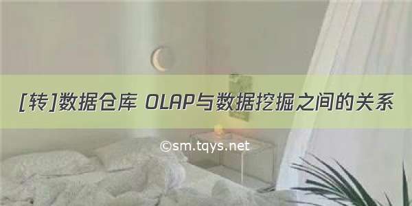 [转]数据仓库 OLAP与数据挖掘之间的关系