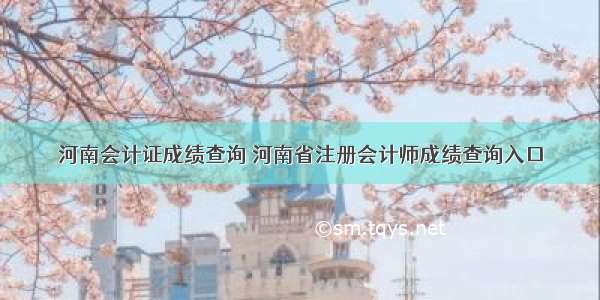 河南会计证成绩查询 河南省注册会计师成绩查询入口