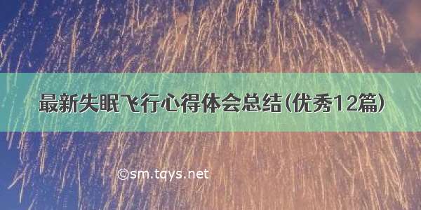 最新失眠飞行心得体会总结(优秀12篇)