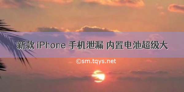 新款 iPhone 手机泄漏 内置电池超级大