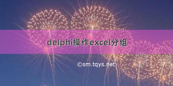 delphi操作excel分组