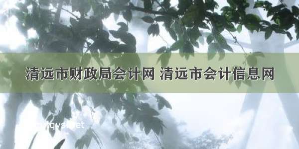 清远市财政局会计网 清远市会计信息网