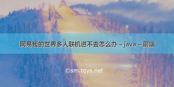 网易我的世界多人联机进不去怎么办 – java – 前端