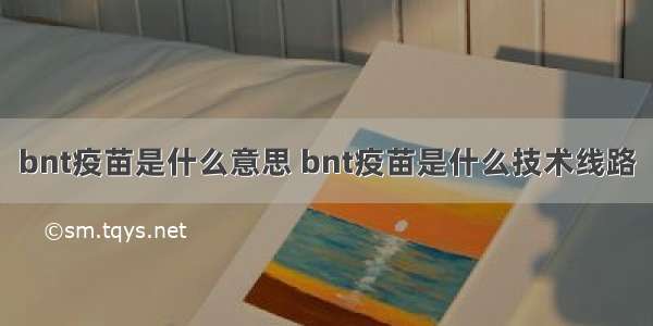 bnt疫苗是什么意思 bnt疫苗是什么技术线路