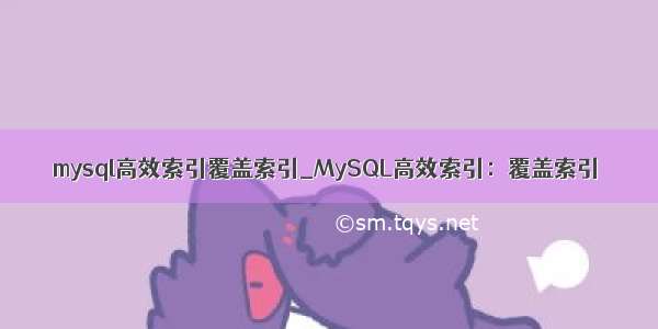 mysql高效索引覆盖索引_MySQL高效索引：覆盖索引