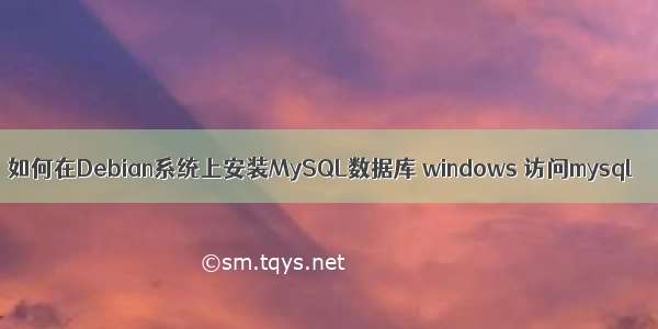 如何在Debian系统上安装MySQL数据库 windows 访问mysql