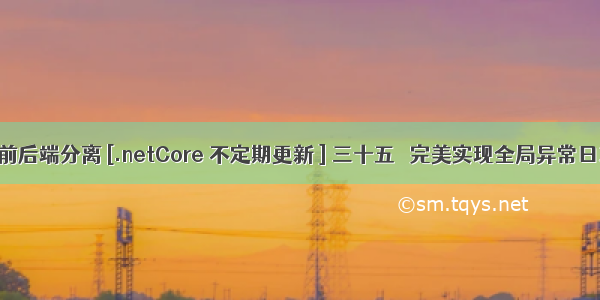 从壹开始前后端分离 [.netCore 不定期更新 ] 三十五║ 完美实现全局异常日志记录...