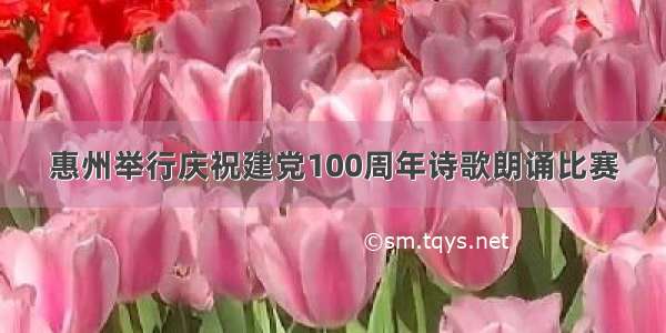 惠州举行庆祝建党100周年诗歌朗诵比赛