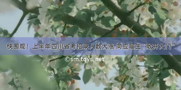 快围观！上半年四川省考招录人数大涨 向应届生“敞开大门”