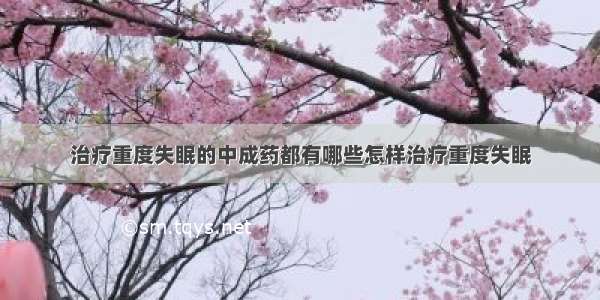 治疗重度失眠的中成药都有哪些怎样治疗重度失眠