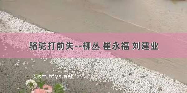 骆驼打前失--柳丛 崔永福 刘建业