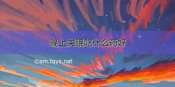 晚上失眠吃什么药好