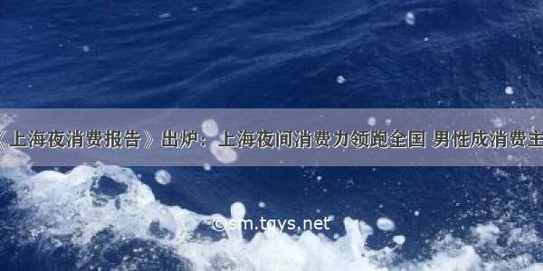 《上海夜消费报告》出炉：上海夜间消费力领跑全国 男性成消费主力