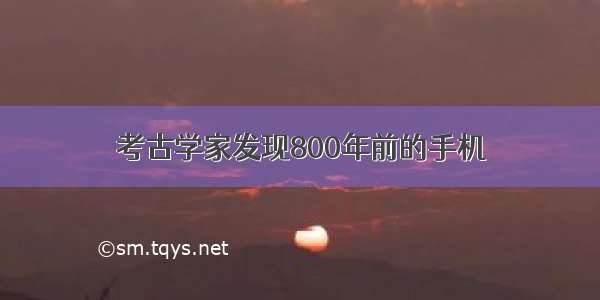 考古学家发现800年前的手机