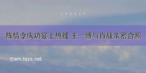 陈情令庆功宴上热搜 王一博与肖战亲密合照