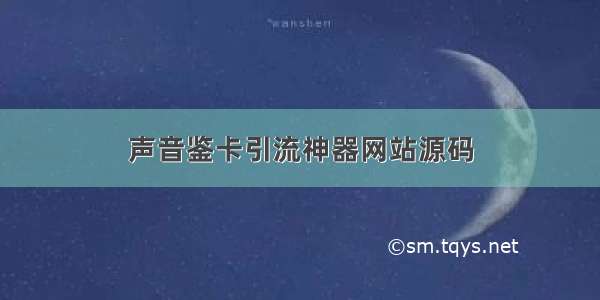 声音鉴卡引流神器网站源码