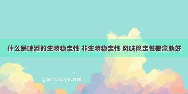 什么是啤酒的生物稳定性 非生物稳定性 风味稳定性概念就好