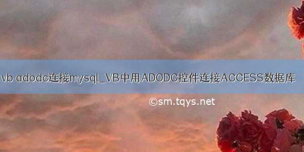 vb adodc连接mysql_VB中用ADODC控件连接ACCESS数据库