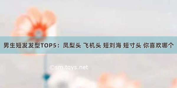 男生短发发型TOP5：凤梨头 飞机头 短刘海 短寸头 你喜欢哪个