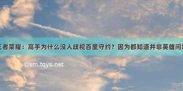 王者荣耀：高手为什么没人歧视百里守约？因为都知道并非英雄问题