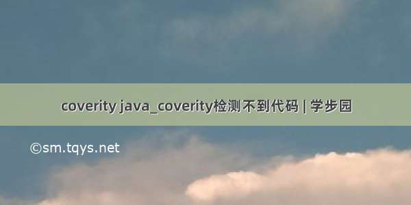 coverity java_coverity检测不到代码 | 学步园