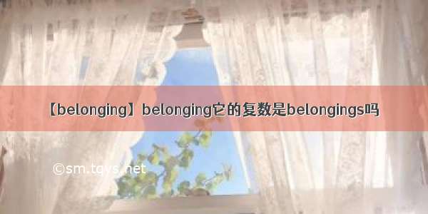 【belonging】belonging它的复数是belongings吗
